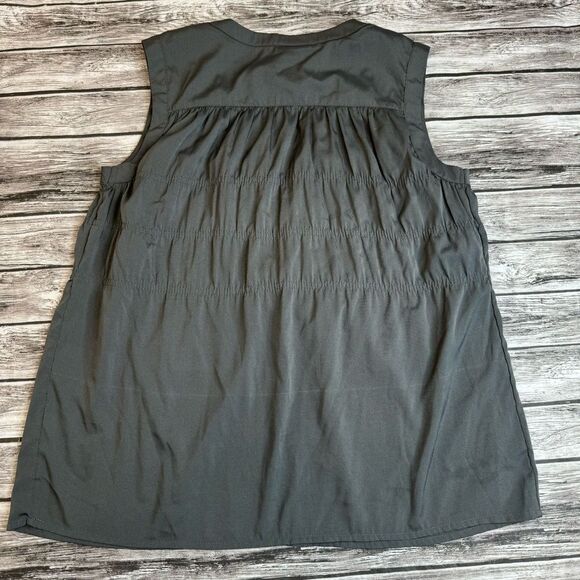Converse One Star Women's Sleeveless Blouse Gunmetal Grey Gray S SM Small Light - Picture 4 of 13